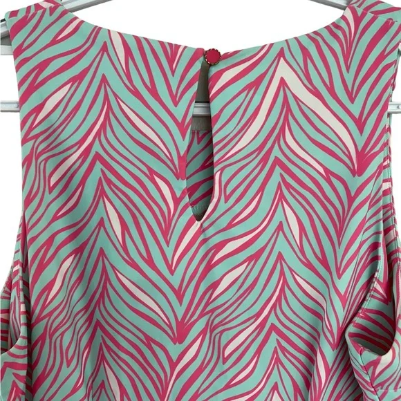 Lilly Pulitzer sleeveless pink and teal dress size medium - Picture 5 of 7